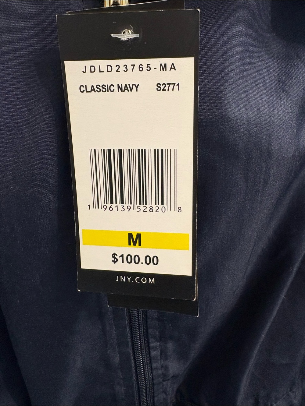 Jones New York Packable Water-Resistant Anorak Jacket | Size M | Classic Navy - Picture 4 of 4